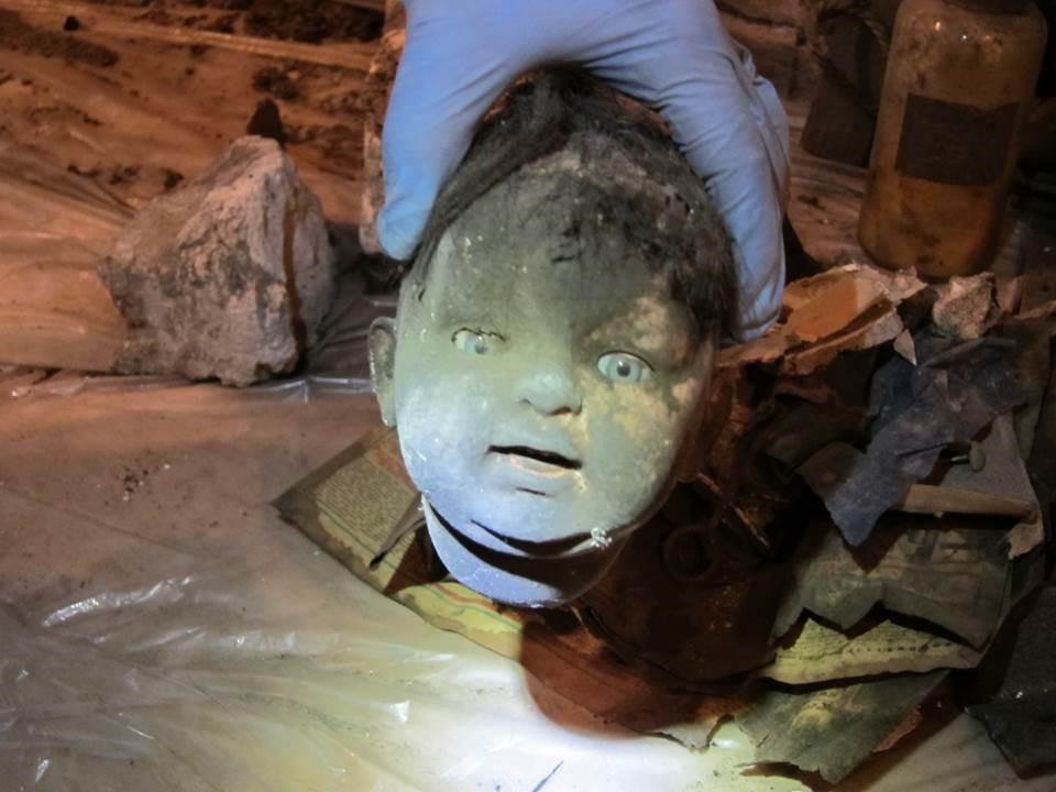 A toy doll's head found in the ceiling of 97 Orchard Street. Just one of the many objects the Tenement Museum has discovered over the years. 