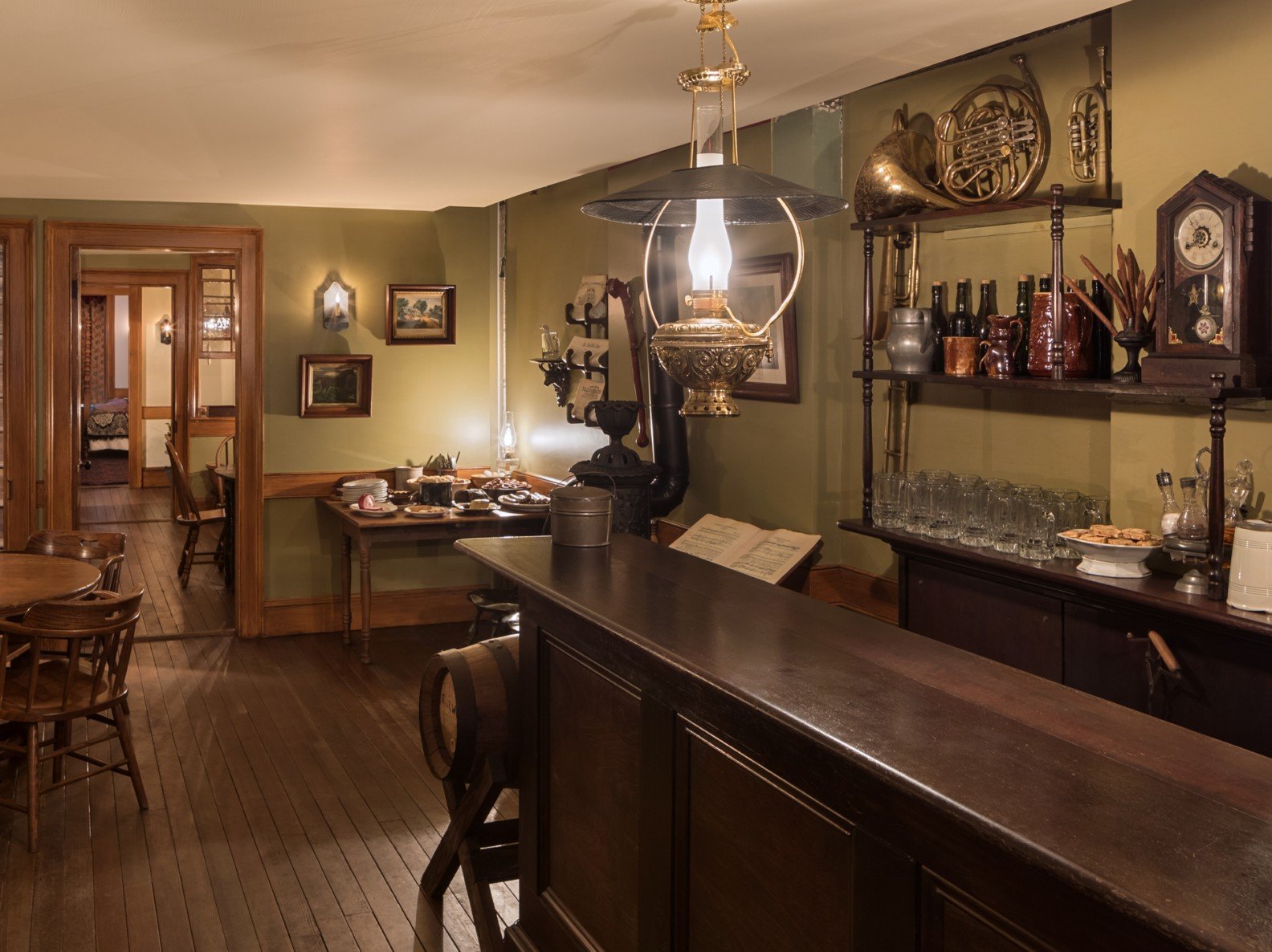John and Caroline Schneider’s basement lager beer saloon has been recreated for the Shop Life tour.