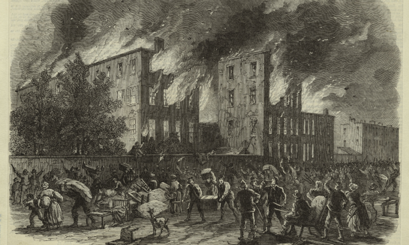 The Riots in New York: Destruction of the Colored Orphan Asylum- N.Y. Public Library Picture Collection