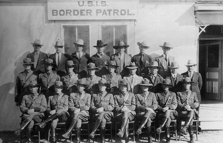 Black and white portrait of border patrol staff