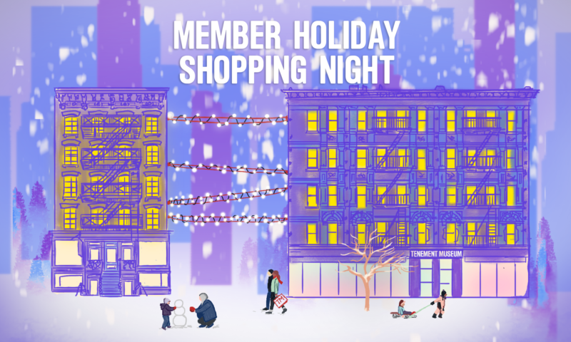 Member Holiday Shopping Night illustrated graphic