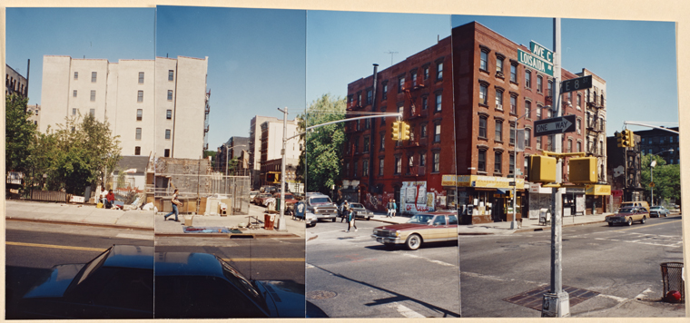 A photo collage of the East Village in the Early 1990s by Bill Barvin. Image courtesy of the NYPL.
